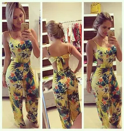 كامل 2016 Women Belesuits Rompers Lady Yellow Clubwear Summer Summer Ladage PlaySuit BodyCon Party Size S إلى XL4939687