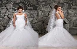 2020 Berta Lace Wedding Dresses Sexy Illusion Back with Detachable Train Ivory Tulle Mermaid Spring Berta Bridal Gowns Custom Made9208494