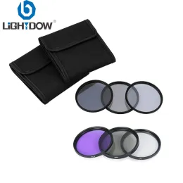 Tillbehör LightDow 6 i 1 Lens Filter Kit UV+CPL+FLD+ND 2 4 8 49mm 52mm 55mm 58mm 62mm 67mm 72mm 77mm för Cannon Nikon Camera Lens