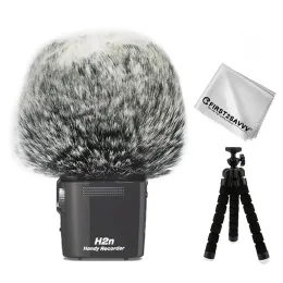 Accessories Outdoor Portable Digital Recorders Furry Microphone Mic Windscreen Wind Muff for ZOOM H4NSP H4NPro H2N + mini tripod