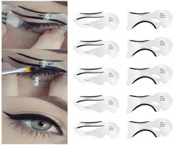 10pcs Eyeliner Schablone Cat Eye Eye Fisch Schwanz Doppelflügel Eyeliner Schablonenmodelle Vorlage Formgebungswerkzeuge Augenbrauen Vorlagenkarte DIY5786828