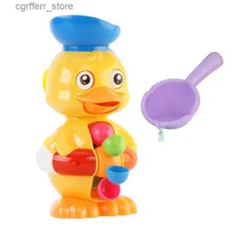 Babybadspielzeug Duck Badewanne Spielzeug für Kleinkinder 1-4 Jahre alt mit rotierenden Wasserrädern/Augen |Badezimmer -Saugwasserlöffel lustige Badespielzeug L48