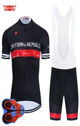 2020 California Bear Cycling Jersey Set Men039s Czarny rower noszenia ubrania rowerowe ubrania rowerowe