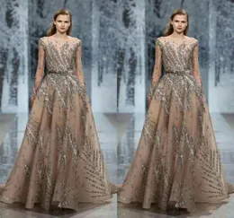 イブニングドレスZiadnakad長袖ハイネックボールガウンシルバークリスタルZuhair Murad 2020 Yousef Aljasm Kim Kardashian Kylie Jenner4060091