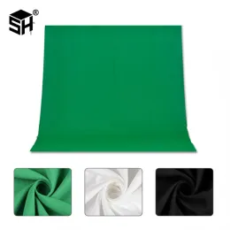Studiofotografering Grön skärm bakgrunder Grön/vit/svart/blå/grå muslin Polyestercotton Professionell bakgrund för fotostudio