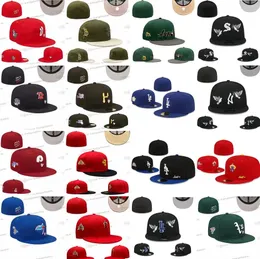 Mix Herren Baseball -Sattelhüße Toucas Gorros Royal Blue Red Black Angeles "Pink Rose Sport Full Closed Hearts Caps New York Chapeau Stitch World Series Patched SD