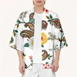 Etniska kläder Summer Retro Paisley Kimono Unisex Fashion Hawaiian Shirt Trendy Yukata Beach Tops Bathrobe Loose Elegant Outwear Haori