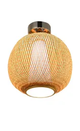 天井のライト32/40/50cm竹のwicker丸い丸い織り照明器具自然日本の田舎のヴィンテージフラッシュマウントpfon mp9762420