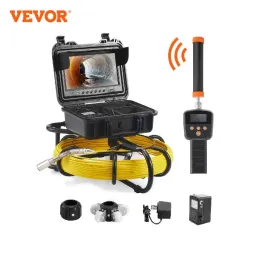 Cameras VEVOR DVR Recording Pipe Inspection Camera with 512Hz Locator IP68 9 Drain Sewer Camera w/12 Adjustable LEDs and 16 GB SD Card