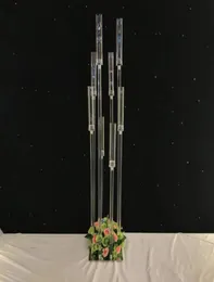 Acrylic Candelabra 8 Heads Arms Candle Holders Wedding Table Centerpiece Flower Stand Holder Candelabrum Party Home Decor6896657