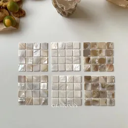 테이블 매트 인 INS INS INSOREA Natural Shell Square Mosaic 열 단열 펜던트 포지티브 소품 객실 집 장식 플레이스 매트 8.5 8.5cm