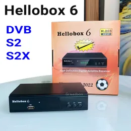 Box Helobox 6 Satelitarna obsługa odbiornika H.265 HEVC T2MI USB WIFI Auto Powervu Cline Comptatible V5 plus HelloBox6