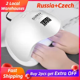 Pistolety Oryginalne SUNUV SUN5 Plus lampa paznokciowa dla dużych rąk UV Light 36leds Manicure Suszarka Szybka wysyłka