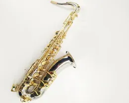Ny Suzuki Tenor Saxophone Brand Quality Brass Musical Instruments Nickel Plated Body Gold Lacquer Key BB Tune Sax med Case Mouth5388155