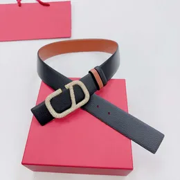 Women Designer Belt Classic Full Of Drill Metal Hardware Calfskin på båda sidor Brev Luxury Men Belt Belts 19 Färger Bredd 4.0 cm Storlek 90-125 Casual Fashion Belt