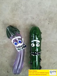 Glashandrör rökning pickle pipes aubergine tobak hitman rör gurka lila rökning torr ört tillbehör vattenhjuling aubergine tob zz