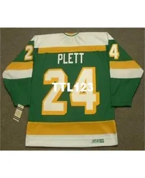 740 24 Willi Plett Minnesota North Stars 1983 CCM Vintage Hockey Jersey أو مخصص أي اسم أو رقم Retro Jersey4719515
