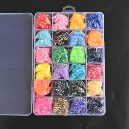 Shadow 24grid/Box (24*1000pcs) 3 mm Flatback AB Jelly Rhinestones per decorazioni per le nail art Crystal Glass Half Nails perline Rhinestones D10