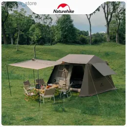 Zelte und Schutzhütten NatureHike Village 6.0 Ridge Titanium Schwarz Gummi Schnelles Eröffnungszelt Outdoor Camping Camping Baldachin Regenfisch und wasserdichtes Kabinenzelt L48