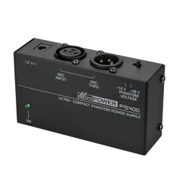 Tillbehör Mikropower PS400 Ultracompakt Phantom Power Supply Microphone Phantom 12V/48V Kondensator Ingång 110240V Output 12V