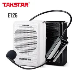 메가폰 Takstar E126 투어 가이드 교사 연설을위한 헤드웨어 마이크가있는 충전식 휴대용 디지털 음성 앰프 무선 앰프