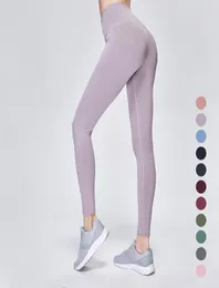 Solid Color Women yoga pants High Waist Sports Gym Wear Leggings Elastic Fitness Lady Overall Full Tights Workout3084014