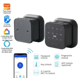 قفل tuya wifi قفل الباب الذكي قفل ttlock Bluetoothcompatiable بصمات الأصابع التطبيق كلمة المرور