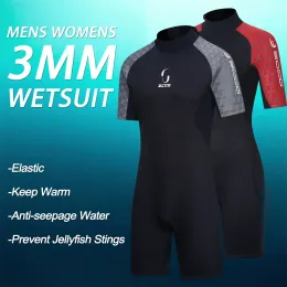 Suits 3mm Neoprene Kort ärm Wetsuit Men Kvinnor Surf Scuba Diving Suit Equipment Underwater Spearfishing Kitesurf Equipment Badkläder