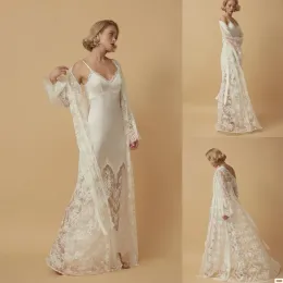 Vestidos de noite exclusivos vestes para sessão de fotos ou apliques de chá de bebê de renda 2 ternos