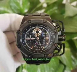 Selling Mens Watch 42mm Survivor 26165 26165IO00A002CA01 Chronograph Workin Watches Black PVD Case Sapphire Glass Leather B3337794