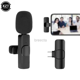 Микрофоны Mini Wireless Lavalier Microphone Portable Audio Video записывает микрофон для iPhone Android Live Game Mobile Phone 240408