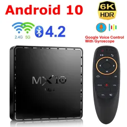 ボックスアンドロイド10 6KスマートテレビボックスMX10 MINI 4G 64GB 2.4G 5GデュアルWIFI BT4.2 Google Voice Assistant 4K YouTubeセットトップボックスメディアプレーヤー