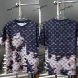 Xinxinbuy Men Designer Tee Tシャツ2024イタリア燃焼クラウドレター印刷1854半袖コットン女性グレーブラックアプリコットXS-XL