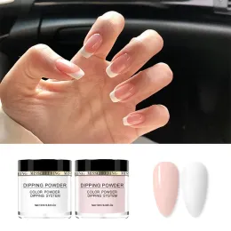 Dresses 2021 Dipping Powder Set French White Nude Pink Dip Nail Glitter Powder Pigment for Manicure Nail Art Decorations