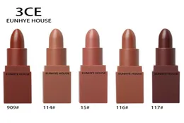 Alta qualidade 5 cores 3CE Eunhye House Edição limitada Velvet Lipstick de chocolate fosco 120 PCSLOT DHL 4605107