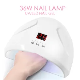 Klipp 36W UV -lampa LED -nagellampa Nagel torktumlare Sol ljus för manikyrgel naglar Lampa torkning för gel lack nagel manikyrverktyg