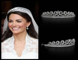 Kate William Royal Rhinestone Kristal Düğün Saç Taç Tiara Saç Takı Taç Düğün Kristal Aksesuarlar Baş Bands5818889