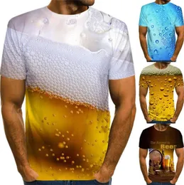 Men039S tshirts Summer Men Beer 3D Print T Shirt Eagle Animal Oneck Fashion Funny Short Sleeve Tees Tops Unisex Casual Street9902785