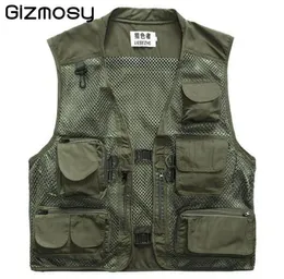 Fallgizmosy 2016 Viele Taschen Outdoor -Weste MEN POGROGRAGIE CAMERAMAN Casual Weste Hunting Director Reporter Vest Plus Size BN107B5785852