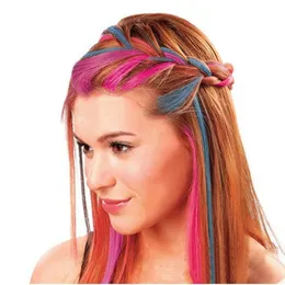 6色の髪の色髪の一時的なチョークパウダー洗えるパステル髪の染料カラーペイントビューティーパステルサロンヘアスタイルツール
