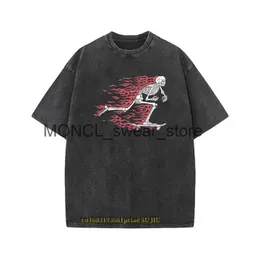 Herren-T-Shirts hochwertige Baumwolle Xaxp Sommerserie Board Spirit Fun Kurzärmelig T-Shirt gedruckt gewaschene alte Top-Männer H240408