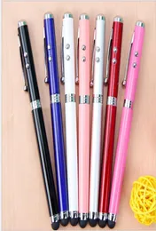 4 I 1 Laserpekare ledde fackla pekskärm Stylus Ball Pen för Universal Smart Phone Multifunktion Writing Pens8458786