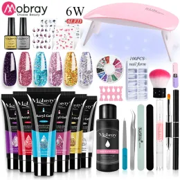 Oil Mobray Poly Nail Gel Kit Nail Set With Nail Dying Lamp Bas Top Coat Extension Gel Nail Kit Tools Manicure Set