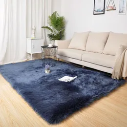 Künstliche Plüsch Schaffell für Wohnkultur Nordic Faux Fläche Teppich Schlafzimmer Wohnzimmer Bodenpelz Teppich