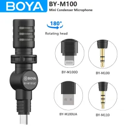 Mikrofony BYA Bym100 Mini Mikrofon kondensatorowy na PC iPhone Smartphone DSLR Cameras Plug Play Mic Mik.