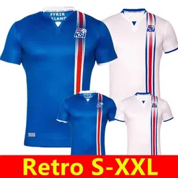 2016 Island Retro Soccer Trikots Nationalmannschaft Islandia 16 17 Sigurdsson Uniformen Home Away Gudjohnsen R Finnbogason Herren -Fußball -Shirts für Männer