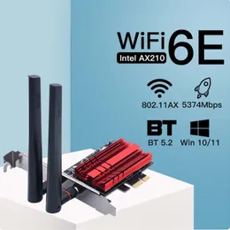 ZK20 FENVI WIFI 6E AX210 5374MBPS Adaptador PCIE sem fio Tri Band 2.4g/5g/6GHz Bluetooth5.3 WiFi Cart