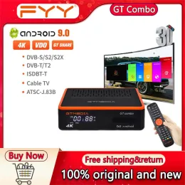 Box 4K Ultra HD TV Box Gtmedia Gtcombo Android 9.0+DVBS2X/T2/C/ATSCC (J.83B)/ISDBT Decoder Спутник -приемник H.265 Рецептор тюнера Tuner рецептор