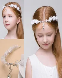 2018 Rhinestone Girls Head Pieces Junior Bridesmaid Bride Accessories Headband Hairwear Crystal Children Hair Wedding Accessories9742224