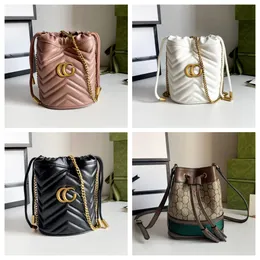 7A Designer Mini Bagp Bag damska torba na ramię Łańcuch Baget Tote Bag Smycz Smyczowe Zamknięcie Busket Crossbody Fashion torebka skórzana torba Mini torebka